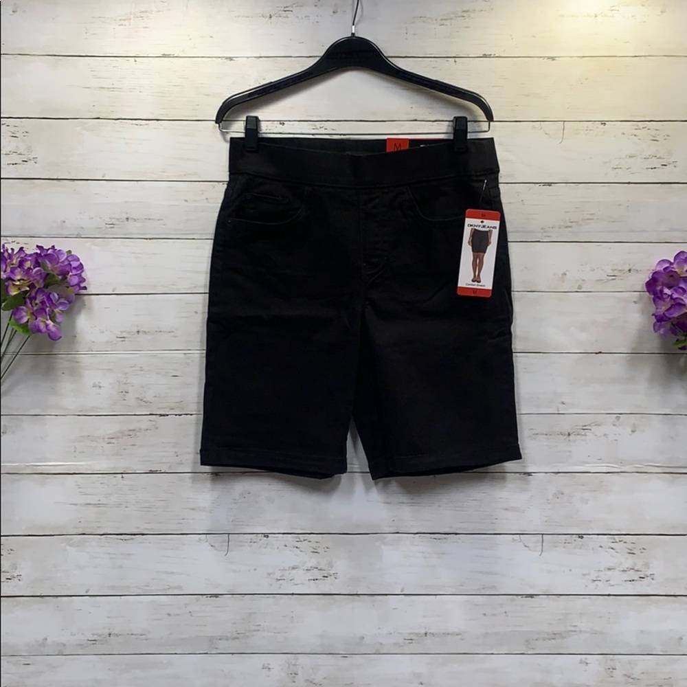 New! DKNY Jeans Black Comfort Stretch Shorts